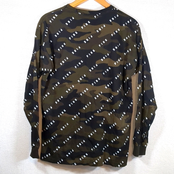 Victoria Secret PINK Camo Long Sleeve T Shirt W/ Pocket Size Small EUC - Picture 8 of 11